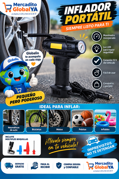 Compresor de Aire Portátil 12V 🚗💨