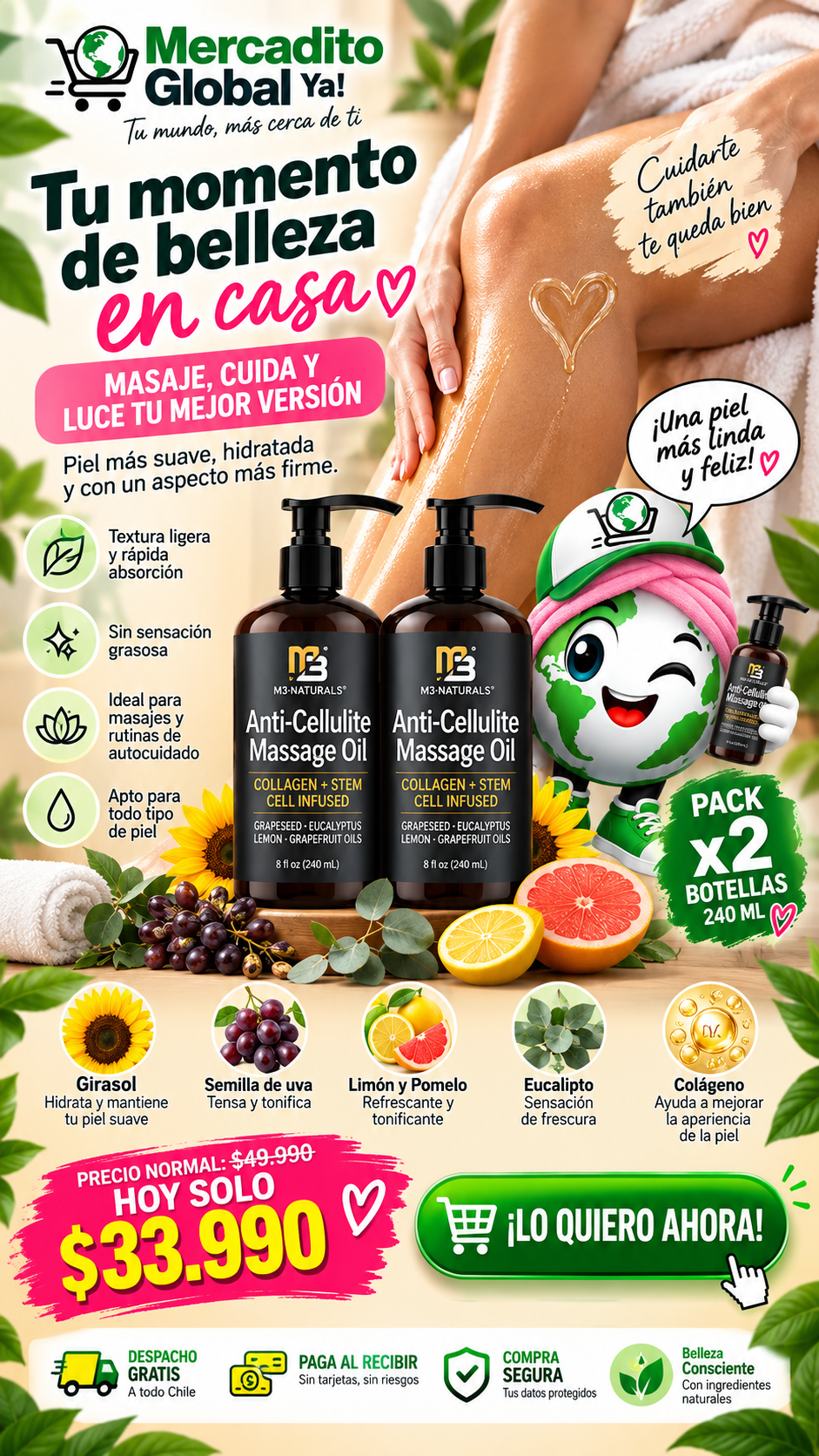 Pack 2 Aceites Masaje Corporal Reafirma